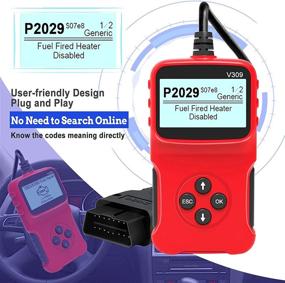 img 1 attached to Universal Car OBD2 Scanner V309 Diagnostic Code Reader – Engine Fault Scan Tool for Check Engine Light, I/M Readiness, Smog Check – HD LCD Display Screen