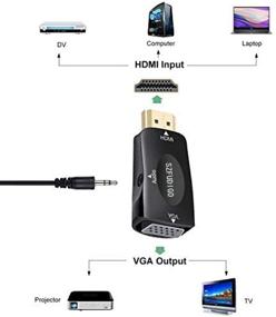 img 3 attached to Адаптер HDMI к VGA FUDIGO с передачей аудио - конвертер HDMI к VGA 1080P для компьютера, ПК, ноутбука, телевизора, проекторов и дисплеев