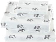 🐘 new light grey white elephant pattern full size fancy collection sheet set logo