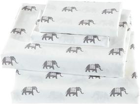 img 1 attached to 🐘 New Light Grey White Elephant Pattern Full Size Fancy Collection Sheet Set