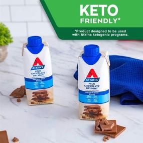 img 2 attached to Atkins Milk Chocolate Delight Gluten-Free Protein Shake 11 Fl Oz - Keto Friendly (Pack of 12)