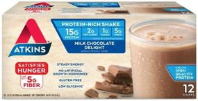 img 4 attached to Atkins Milk Chocolate Delight Gluten-Free Protein Shake 11 Fl Oz - Keto Friendly (Pack of 12)