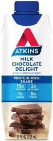 img 3 attached to Atkins Milk Chocolate Delight Gluten-Free Protein Shake 11 Fl Oz - Keto Friendly (Pack of 12)