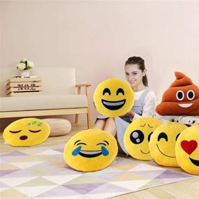 img 2 attached to 😂 Hilarious 12.5 Inch Yellow Smiley Emoticon Pillow: Laugh Till you Cry!