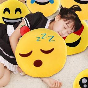 img 1 attached to 😂 Hilarious 12.5 Inch Yellow Smiley Emoticon Pillow: Laugh Till you Cry!