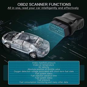 img 2 attached to 🚗 ТЕСЕКУ Сканер OBD2 Bluetooth 4.0 - Oтчёт об ошибке автомобиля и диагностический инструмент для Android и iPhone - Снятие индикатора Check Engine - Универсальный для автомобилей 1996 и новее