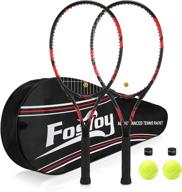 🎾 fostoy adult recreational tennis racket: 27 inch racquet with carry bag - professional, good control grip, vibration damper logo