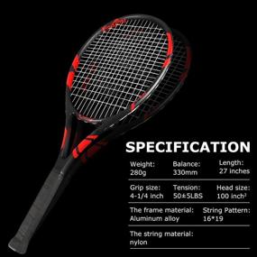 img 1 attached to 🎾 Fostoy Adult Recreational Tennis Racket: 27 inch Racquet with Carry Bag - Professional, Good Control Grip, Vibration Damper
