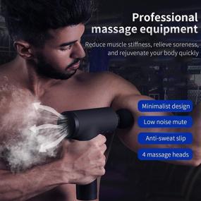 img 1 attached to 💪 Black Percussion Massager - Rechargeable Deep Tissue Muscle Massage Gun for Athletes and Fascia Muscle Massage, with Quiet Operation