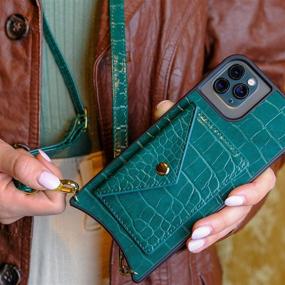 img 1 attached to 👝 Jill Zarin – Stylish Wallet Phone Case for iPhone 11 - Trendy, Durable, &amp; Compact PU Leather Cover with Credit Card &amp; Money Holder Pocket Slot (Emerald Green)