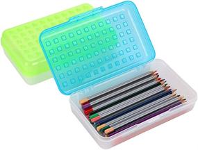 img 3 attached to BTSKY 6 Pack Multipurpose Utility Box - Large Capacity Pencil Holder for Organizing and Carrying Pencils, Watercolor Pens, and Stationery - Assorted Colors - Snap Closure - Office Supplies Organizer