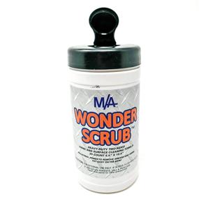 img 2 attached to 🧽 Wonder Scrub Industrial Hand & Surface Towels (25 ct) - The Ultimate Mechanic's Wipes! Industrial Strength, Heavy Duty for Grease, Grime, Oil. Accept No Substitutes!