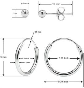 img 1 attached to 💎 Sterling Silver Endless Cartilage Earrings - Fashionable Girls' Jewelry for Ear Piercings