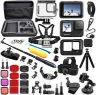 📸 ultimate bmuupy accessories kit for gopro hero 10 and 9 black: waterproof bundle with housing case, filters, silicone protectors, tempered glass, and mounts for gopro10 gopro9 logo