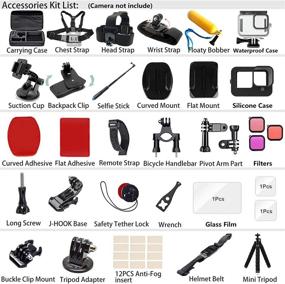 img 3 attached to 📸 Ultimate BMUUPY Accessories Kit for GoPro Hero 10 and 9 Black: Waterproof Bundle with Housing Case, Filters, Silicone Protectors, Tempered Glass, and Mounts for GoPro10 GoPro9