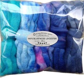 img 3 attached to Hand Dyed BFL Spinning Fiber: Soft Wool Top Roving 🧶 for Spinning, Felting, Blending, Weaving. 5oz Variegated Mini Skeins in Blues