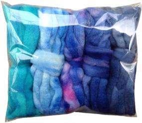 img 1 attached to Hand Dyed BFL Spinning Fiber: Soft Wool Top Roving 🧶 for Spinning, Felting, Blending, Weaving. 5oz Variegated Mini Skeins in Blues