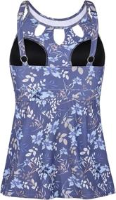 img 2 attached to 👗 Chic and Stylish: Septangle Women's Halter High Neck Tankini Top with Key Hole - Trendy Bathing Suit for Modern Fashionistas