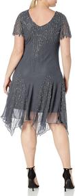 img 1 attached to 💃 Stunning Plus Size Short Beaded Dress for Women by J Kara