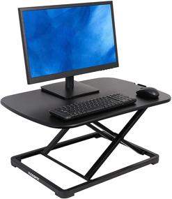 img 4 attached to ML2B Black Laptop Stand - FlexiSpot Laptop Desk Riser: Sturdy Sit Stand up Converter for Notebook - No Assembly Required, 27-inch Standing Desk