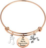 🐸 tgbje kartoon frog charm - dig a little deeper bracelet - gift for frog lovers with inspirational charm logo