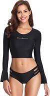 relleciga womens rashguard sleeve triple women's clothing and swimsuits & cover ups logo