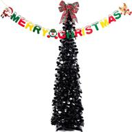 ceephouge black christmas tree: collapsible 5ft pop-up for halloween decor & easy setup artificial xmas tree – indoor/outdoor holiday decorations (black) logo