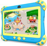 wifi kids tablets 7 inch, 32g android 10.0 tablet for kids with dual camera, parental control & educational games, pre-installed kids software, kid-proof, youtube & netflix, blue logo