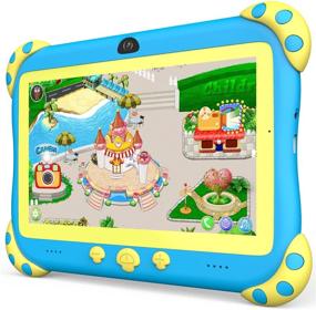 img 4 attached to WiFi Kids Tablets 7 inch, 32G Android 10.0 Tablet for Kids with Dual Camera, Parental Control & Educational Games, Pre-Installed Kids Software, Kid-Proof, YouTube & Netflix, Blue