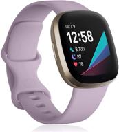 🌸 мягкие силиконовые замены спортивных ремешков для часов fitbit versa 3 / fitbit sense | лаванда, большой размер | ремешки nofeda | аксессуары для женщин и мужчин логотип