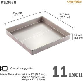 img 3 attached to 🍪 CHEFMADE 11-Inch Baking Sheet Pan: Non-Stick Square Bakeware for Meat, Bread, and Pastries - Champagne Gold