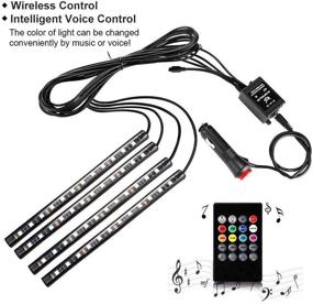 img 1 attached to 🚗 YI-SHANEY Car LED Strip Light - Music Sync Tube Lights, 48 LEDs, 8 Colors, Flexible & Waterproof Under Dash Lights with Sound Active Function and Remote Control, DC 12V (Car Cigarette)