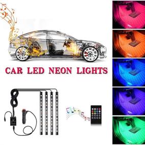 img 4 attached to 🚗 YI-SHANEY Car LED Strip Light - Music Sync Tube Lights, 48 LEDs, 8 Colors, Flexible & Waterproof Under Dash Lights with Sound Active Function and Remote Control, DC 12V (Car Cigarette)