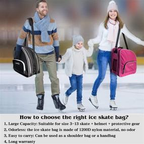 img 2 attached to 🛼 TopOwn Ice Skate Bag - Roller Skates Bag for Men & Women: Premium Black Ice Skate Bag & Rose Red Rollerblades Bag