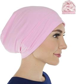 img 3 attached to 🎀 Ultimate Comfort: ALEXANDER PRODUCTS Satin Lined Sleep Cap for Natural Curly Hair Women - Adjustable Bonnet Slouchy Beanie