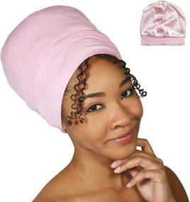 img 1 attached to 🎀 Ultimate Comfort: ALEXANDER PRODUCTS Satin Lined Sleep Cap for Natural Curly Hair Women - Adjustable Bonnet Slouchy Beanie