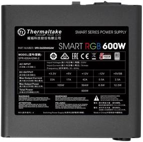 img 1 attached to 💡 Thermaltake Smart RGB 600W Power Supply - 80+ 256-Color RGB Fan, ATX 12V 2.3 Kaby Lake Ready, 5 Year Warranty - PS-SPR-0600NHFAWU-1