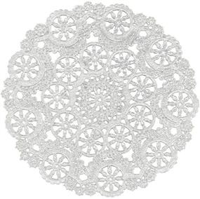 img 2 attached to 📄 White Round Paper Doilies, 4-Inch, Pack of 40 (B23001) by Royal Consumer Medallion Lace