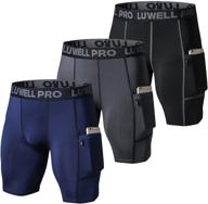 luwell pro compression undershorts 1127 3black men's clothing and active logo