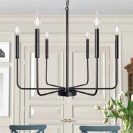 🕯️ black industrial candle ceiling light farmhouse chandelier 6 light rustic lighting fixture – perfect for dining, living, kitchen, foyer & bedroom pendant lighting логотип