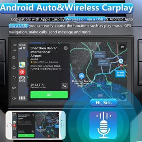 img 3 attached to 🚗 Advanced Android Double Din Car Stereo: Bluetooth, Wireless Apple Carplay & Android Auto, 7" Touchscreen, Backup Camera & GPS Navigation