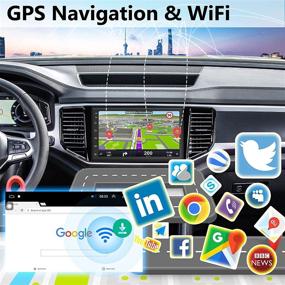 img 2 attached to 🚗 Advanced Android Double Din Car Stereo: Bluetooth, Wireless Apple Carplay & Android Auto, 7" Touchscreen, Backup Camera & GPS Navigation