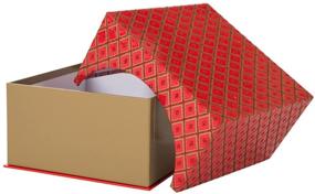 img 3 attached to 🎁 Красивые коробки Glitzhome на День Благодарения и Рождество - 5 разных размеров для творческой подарочной упаковки, набор из 5 красных штук!