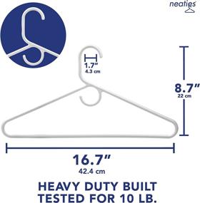 img 2 attached to 👔 Neaties Super Heavy-Duty Plastic Hangers with Accessory Hook, Non-Slip Clothes Hangers for Suits, Coats, Dresses, Shirts, Belts - White (Pack of 36)