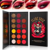 🎨 highly pigmented red eyeshadow palette - afflano long lasting true red eye shadow halloween makeup pallet, 18 color waterproof matte shimmer brown black yellow sunset warm fall eye shades - cruelty free logo