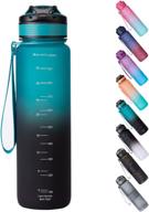 🌿 upstyle 32oz sports water bottle with infuser - bpa-free, leak proof lid for outdoor activities, camping, cycling, fitness, gym, yoga - easy one-hand open drink bottles for kids, adults (cyan, 32oz/1000ml) logo