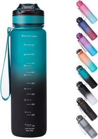 img 4 attached to 🌿 UPSTYLE 32oz Sports Water Bottle with Infuser - BPA-Free, Leak Proof Lid for Outdoor Activities, Camping, Cycling, Fitness, Gym, Yoga - Easy One-Hand Open Drink Bottles for Kids, Adults (Cyan, 32oz/1000ml)