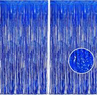 braveshine 2 pack blue tinsel foil fringe curtains: ideal party backdrops for birthdays, weddings, christmas, and more! logo