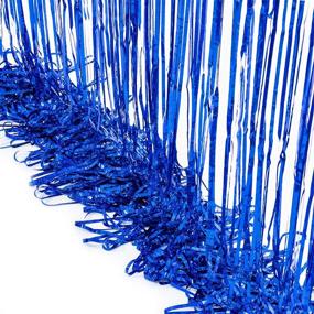 img 1 attached to BRAVESHINE 2 Pack Blue Tinsel Foil Fringe Curtains: Ideal Party Backdrops for Birthdays, Weddings, Christmas, and More!
