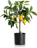 🍋 velener 19" mini artificial lemon tree: vibrant bonsai plant for chic home décor логотип